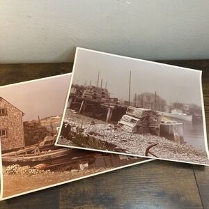Vintage 1970s Lobster Fishing Harbor Color Photograph Set Atlantic Canada 11x14